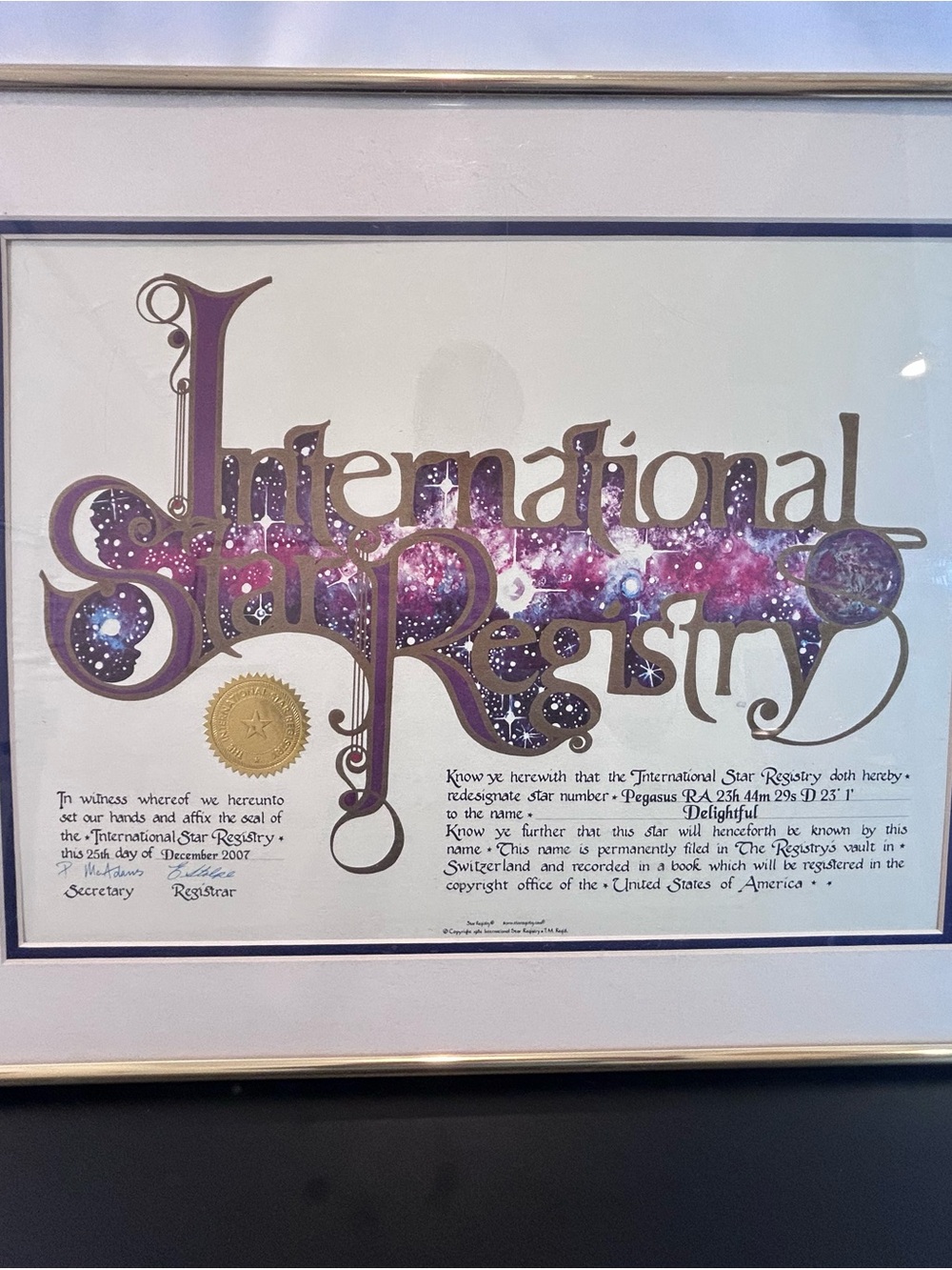 Framed Wall Art in Purple and Gold